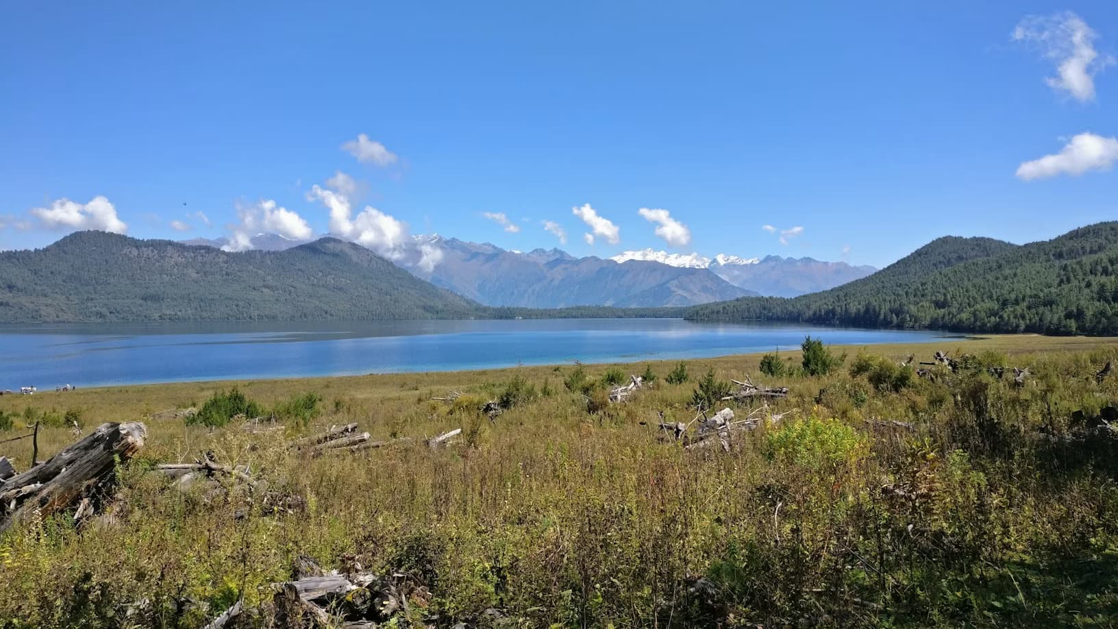 Rara Lake with the Himalayas behind it